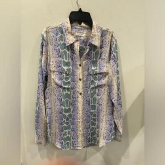 Equipment Ampara Blue Slim Signature Python Skin Snakeskin Print S New no tags - Picture 6 of 7